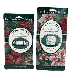Hirschberg Collection Pillow Tubes 10" 16" Christmas Holly Gathering 100% Cotton